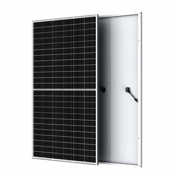 Front and back view of solar panel